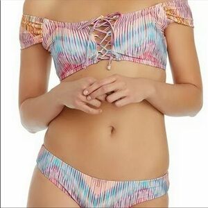 Raisins Multi Color Off Shoulder Cheeky Bikini XL